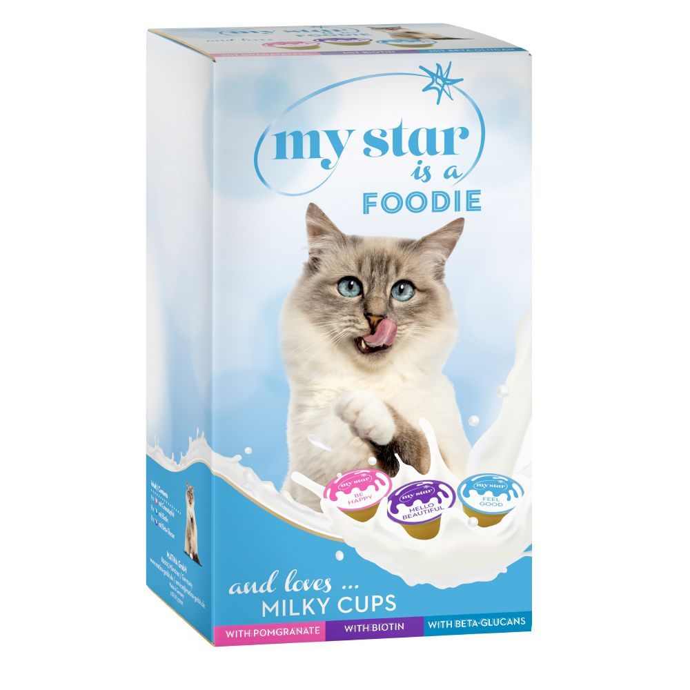 50 x 15g My Star Milky Cups Cat Treats - 40 + 10 Free!* - 50 x 15g