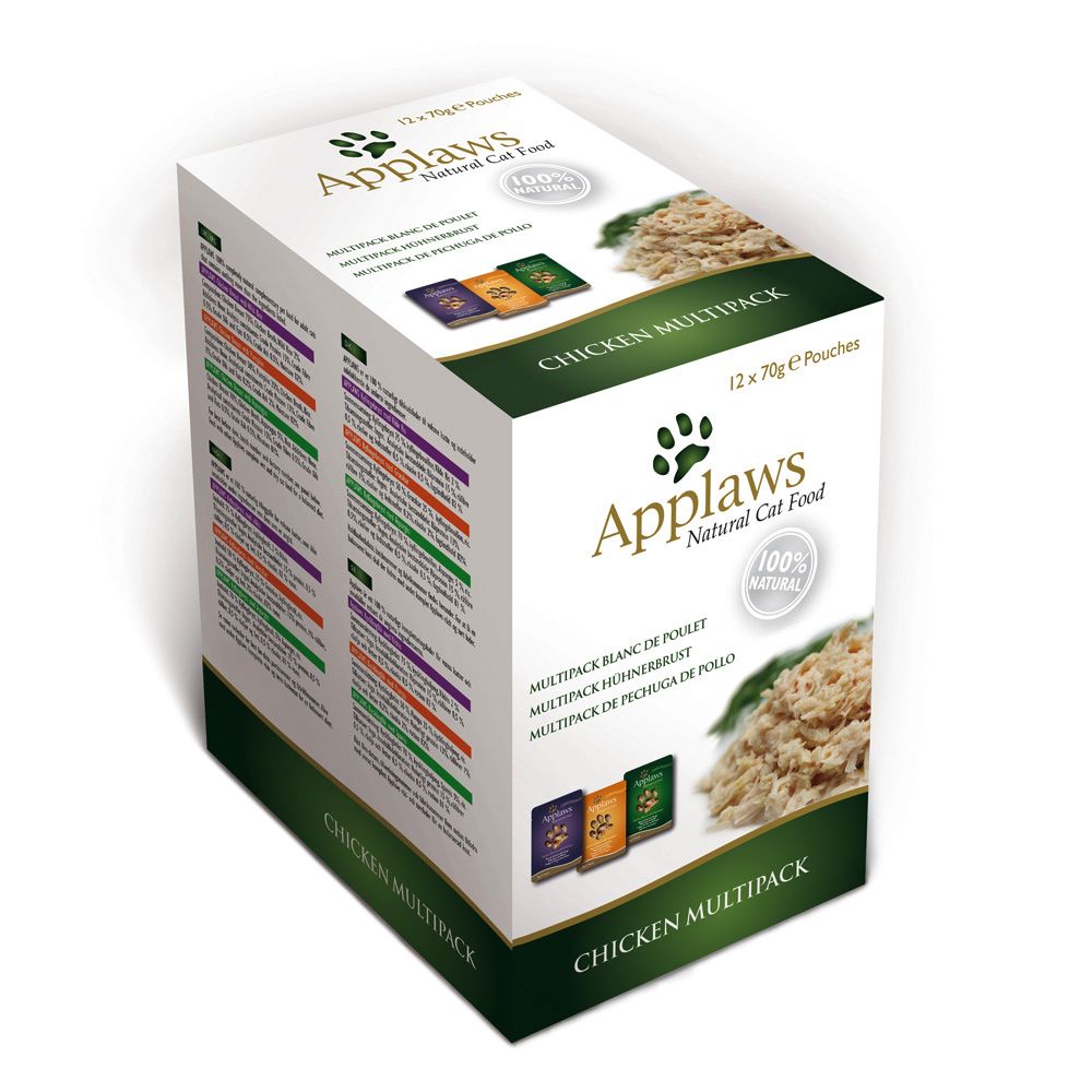 Applaws Cat Pouches Mixed Pack in Broth 70g - Fish Selection 12 x 70g