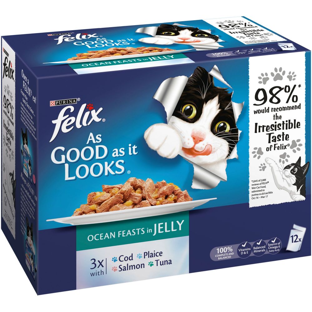 Felix As Good As It Looks Saver Pack 48 x 100g - Favourites Selection in Jelly