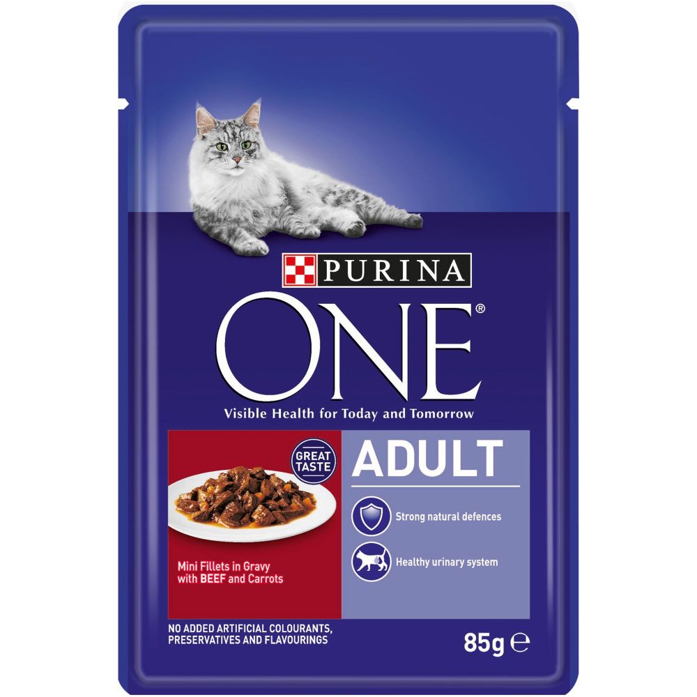 Purina ONE Adult - 8 x 85g Chicken & Beef