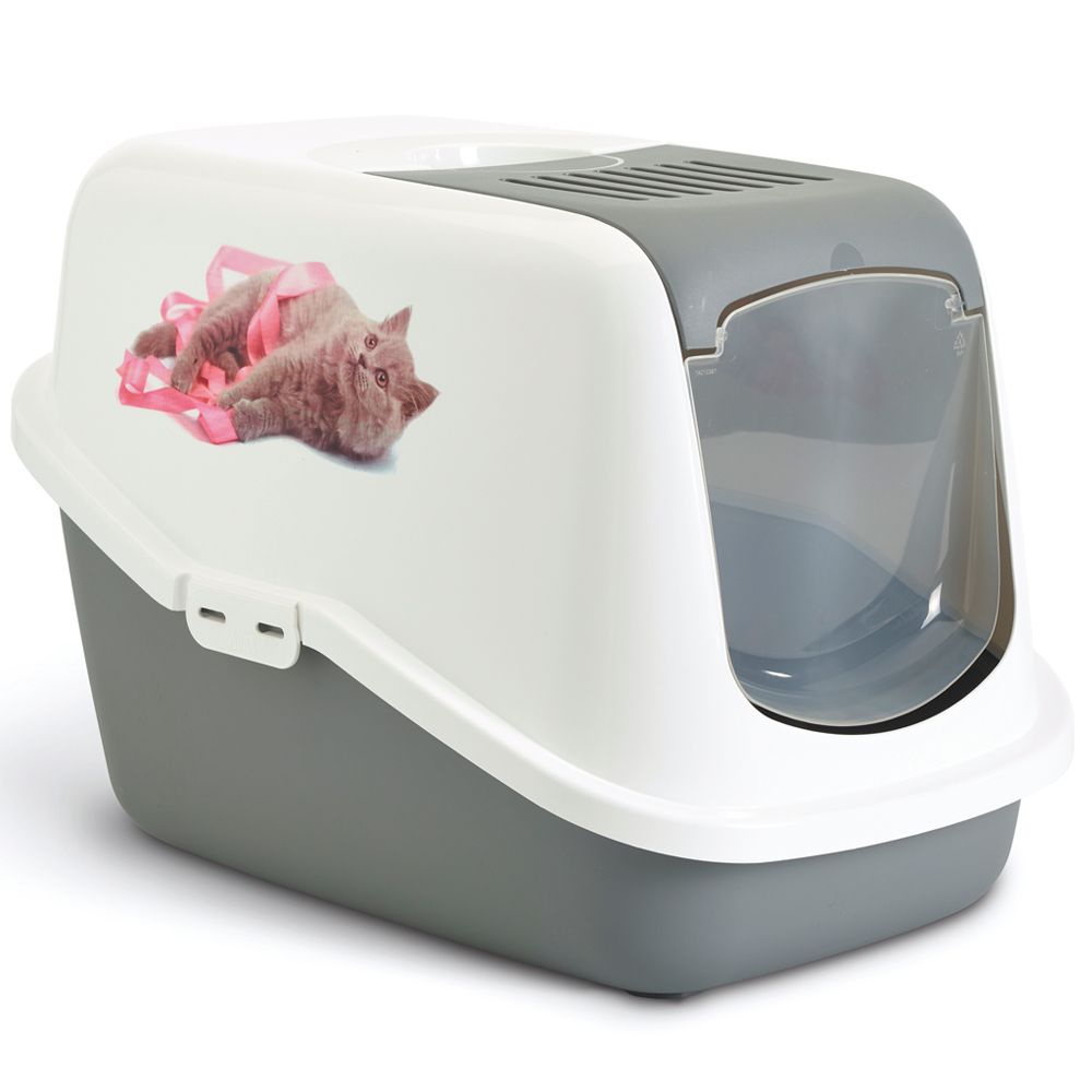 Savic Nestor Impression Litter Box - Kitten Ribbon - 12 x Bag it Up Maxi litter tray bags