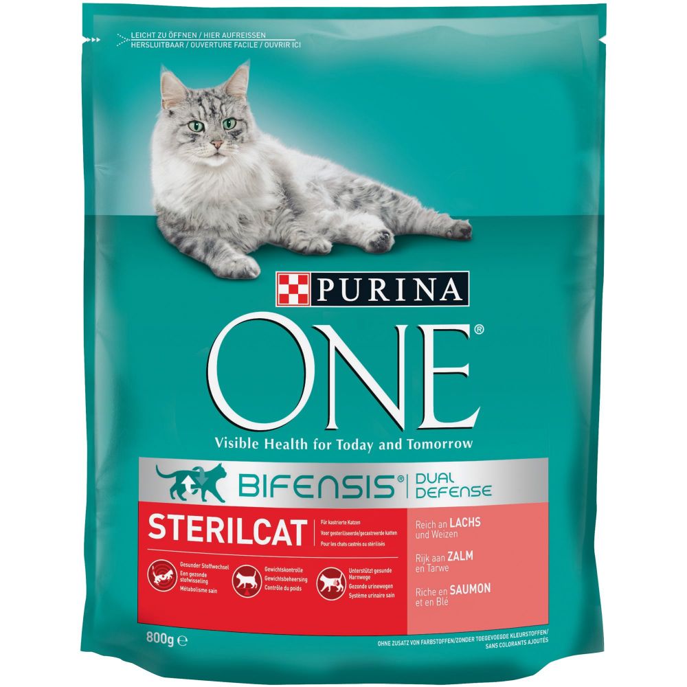 Purina ONE Sterilcat Salmon & Wheat Dry Cat Food - Economy Pack: 4 x 800g