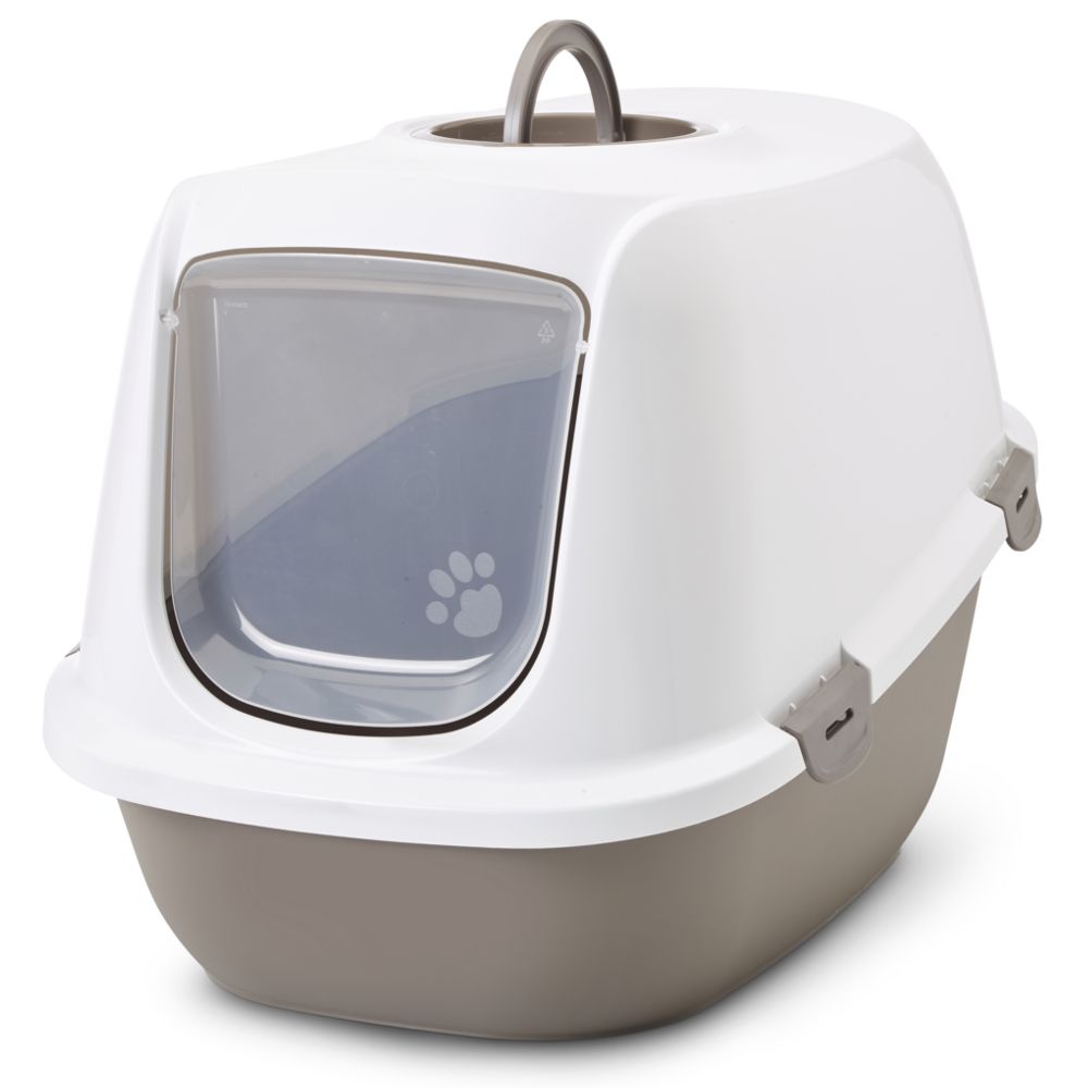 Savic Leo Cat Litter Box - Happy Planet (warm grey/granite mocha)
