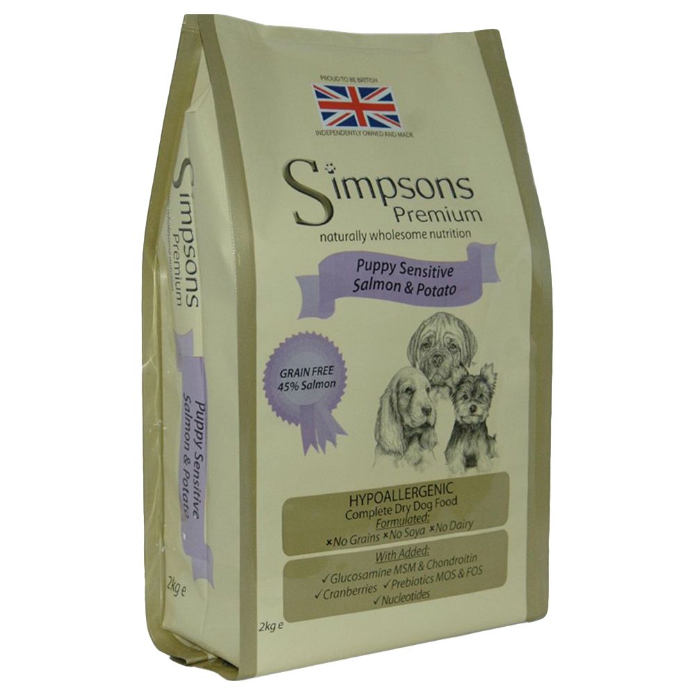 Simpsons Premium Dry Dog Food Economy Packs 2 x 12kg - Sensitive Puppy Salmon & Potato