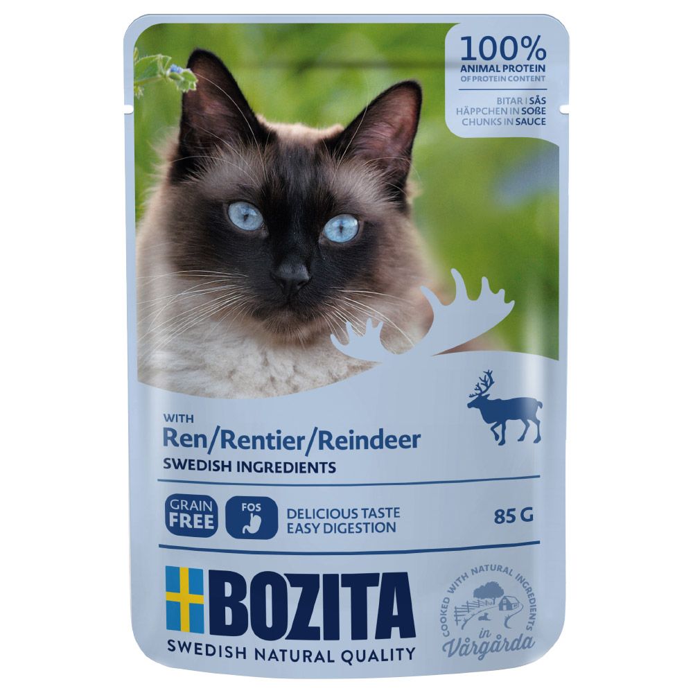 Bozita Chunks in Sauce Pouches Saver Packs 24 x 85g - Multibox Tasty Meat & Fish Menu (4 Varieties)