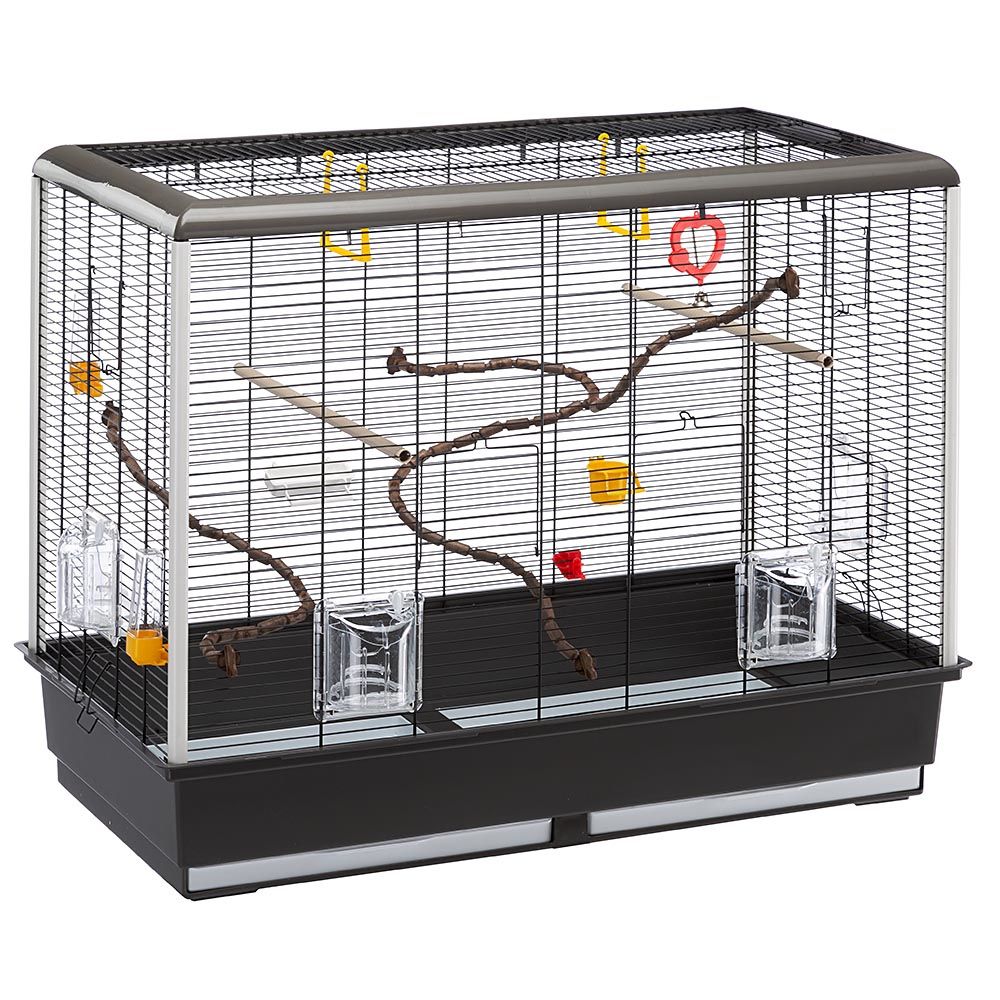 Ferplast Piano 6 Bird Cage - Grey/Black: 87 x 46.5 x 70cm (L x W x H)