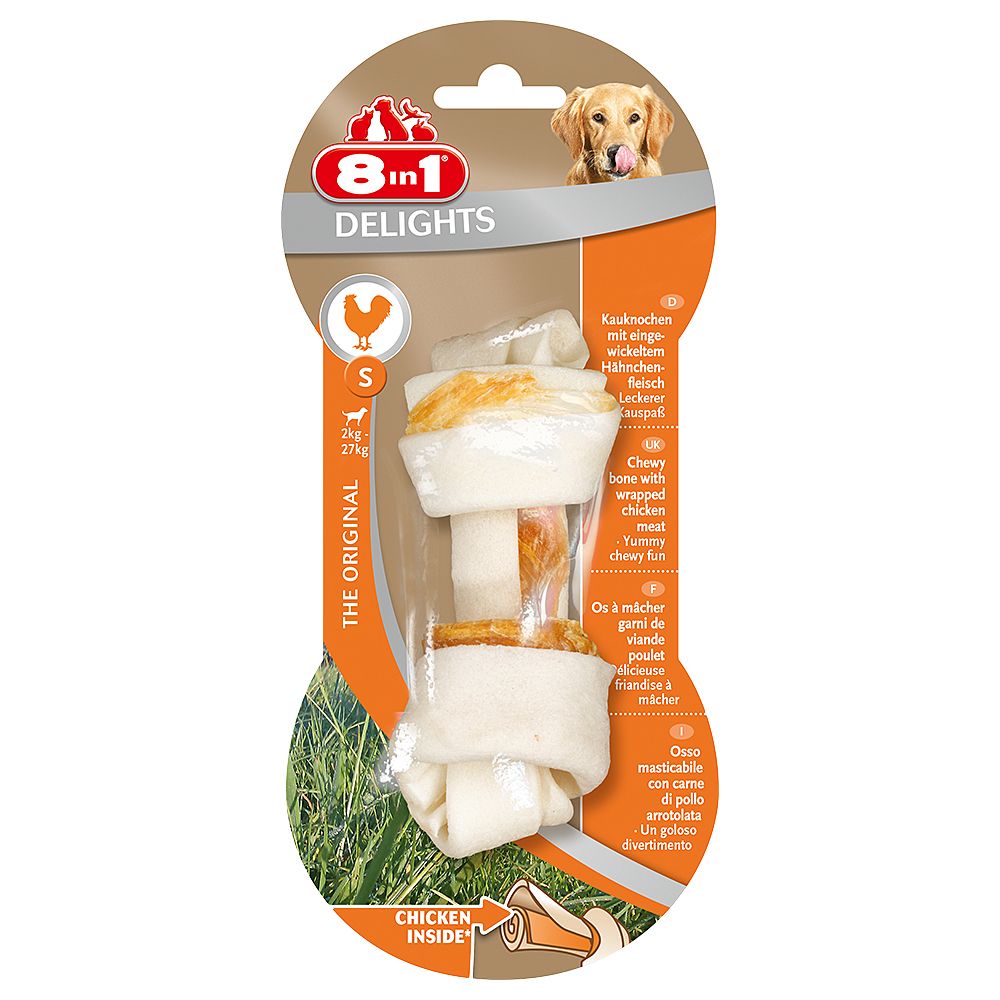 8in1 Delights Chew Bones - Chicken - XS (7 Bones)