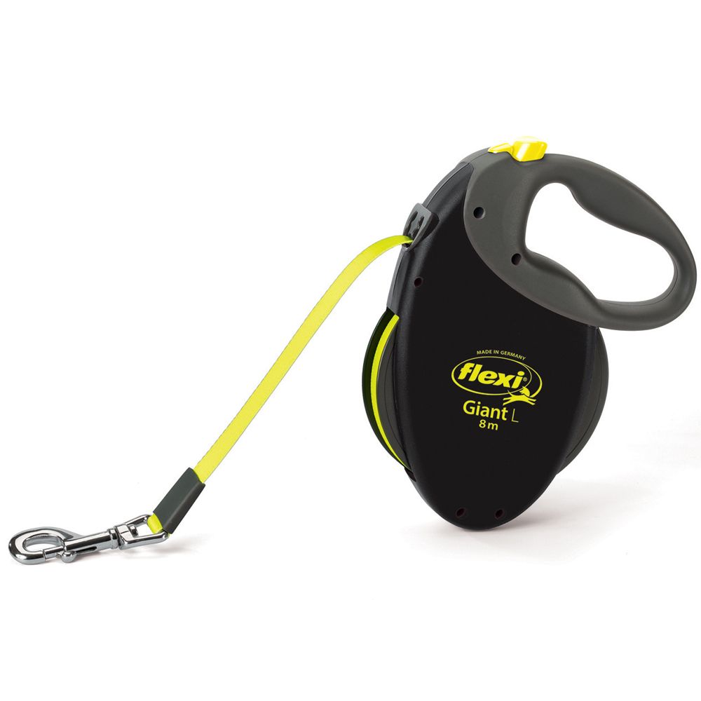flexi Neon Dog Lead - Large 8m - Black / Neon 8m