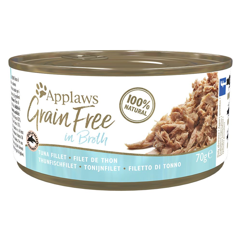 Applaws Cat Food 70g in Broth - Grain-Free - Tuna Fillet (6 x 70g)