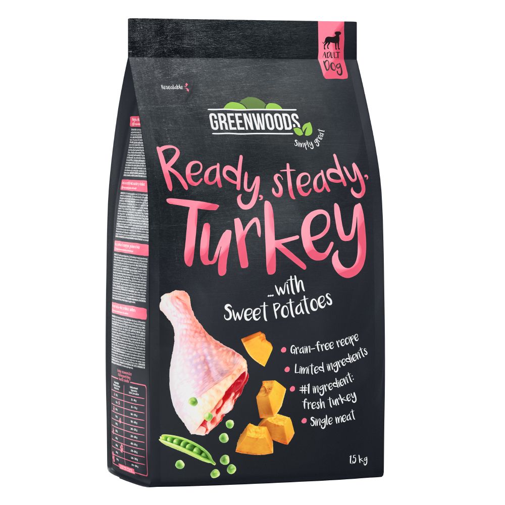 12kg Greenwoods Dry Dog Food - 9kg + 3kg Free!* - Veggie (Sweet) Potatoes with Peas, Carrots & Spinach
