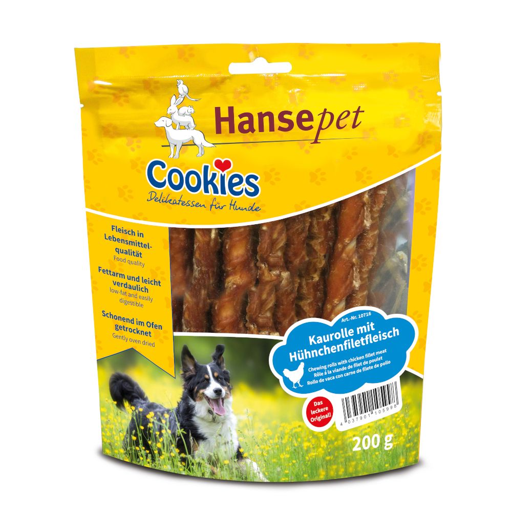 Cookies Delikatess Chew Rolls with Chicken Fillet Strips - Saver Pack: 3 x 200g