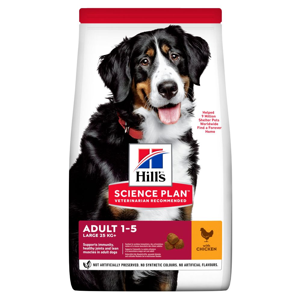 18kg Hill's Science Plan Dry Dog Food - 14kg + 4kg Free!* - Adult 1-5 Large Breed with Chicken