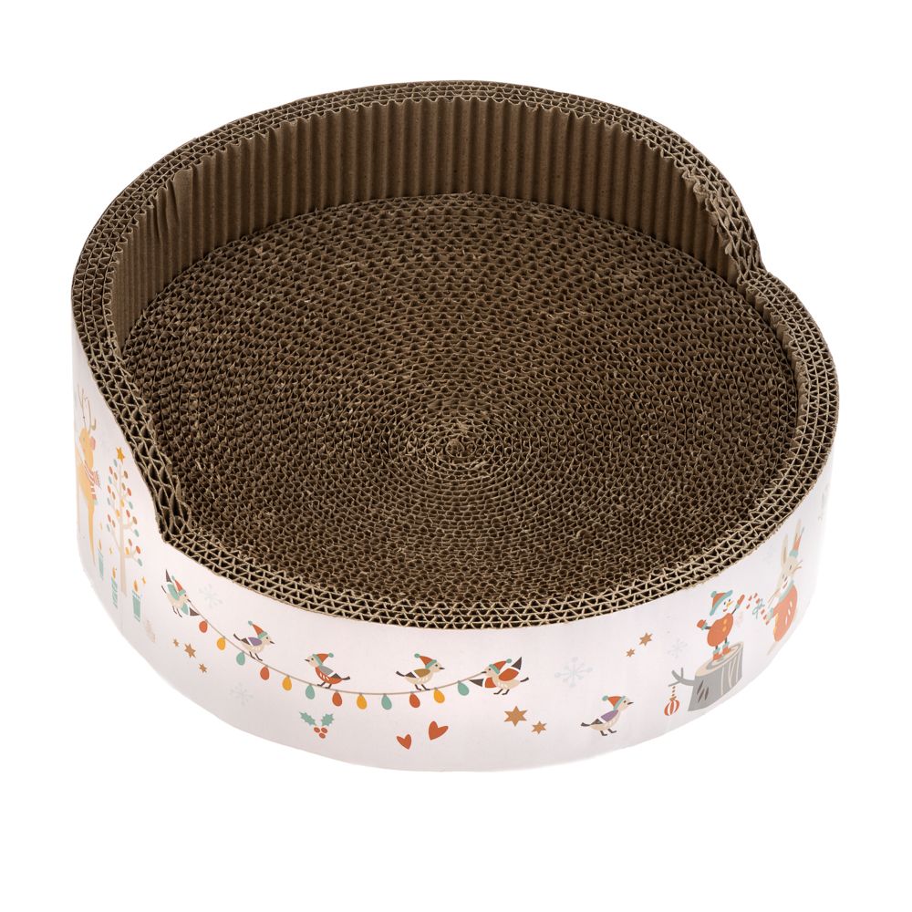 Cardboard Cat Furniture Relax Winter Edition - Diameter 39 x Height 14.5cm