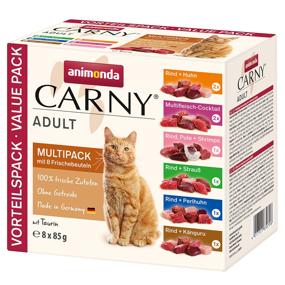 Animonda Carny Pouch Multipack Saver Pack - 16 x 85g (6 Varieties)