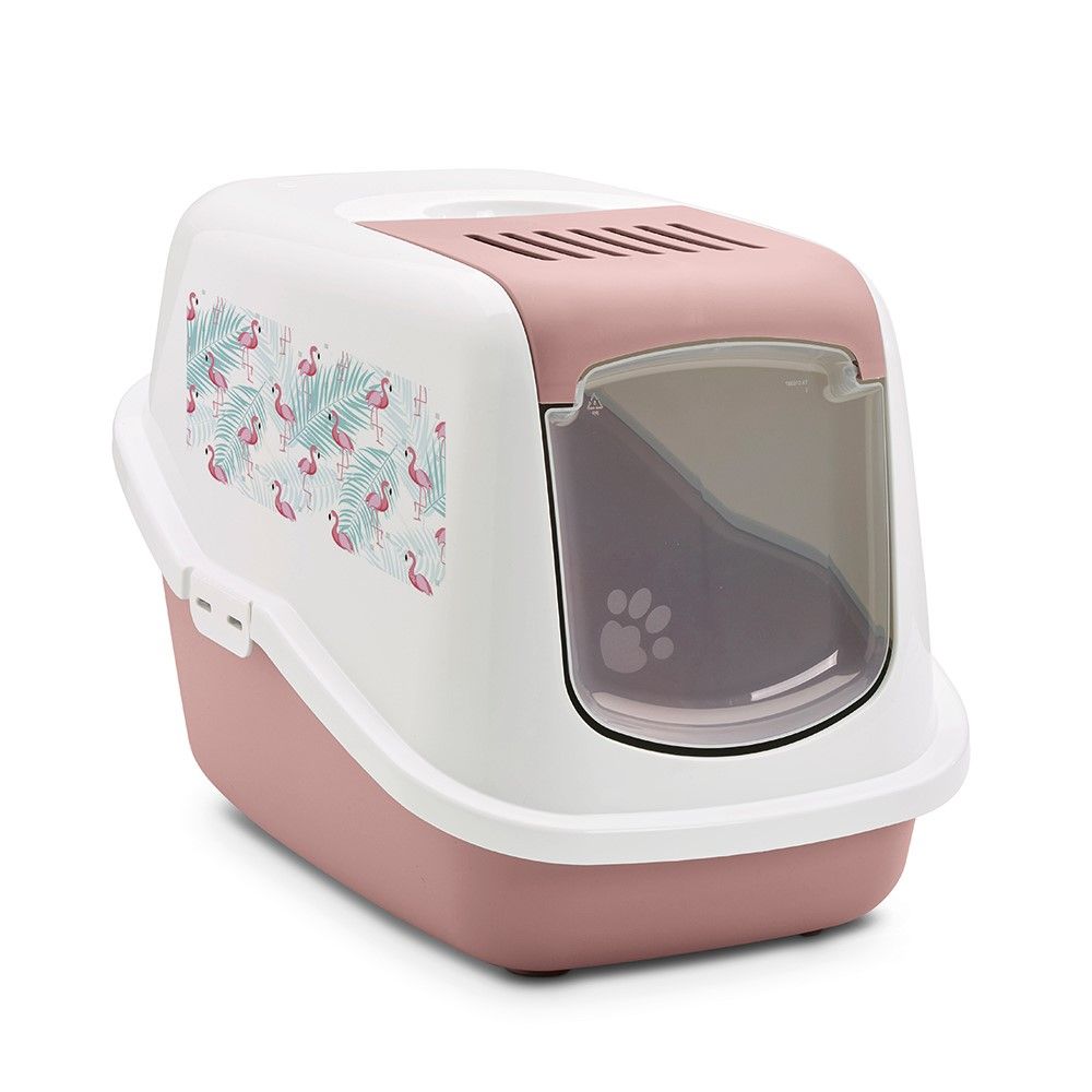 Savic Nestor Cat Litter Tray with Flamingo Design - Bag it Up Maxi Litter Tray Bags (1 x 12)