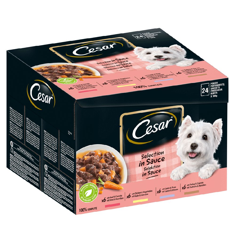 Cesar Pouches Deliciously Fresh Selection In Sauce - Saver Pack: 48 x 100g