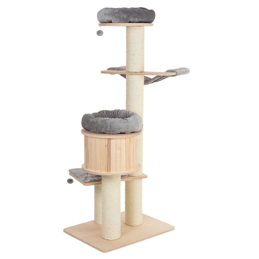 Natural Paradise Scratching Tree - Magnolia XL Plus - Add-On: Wall Mounted Cat Bed - Dahlia - Cream