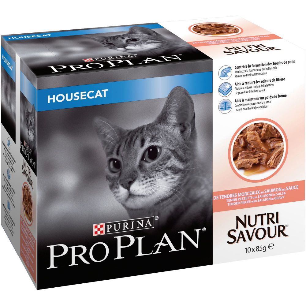 Purina Pro Plan Nutrisavour Housecat 10 x 85g - Salmon