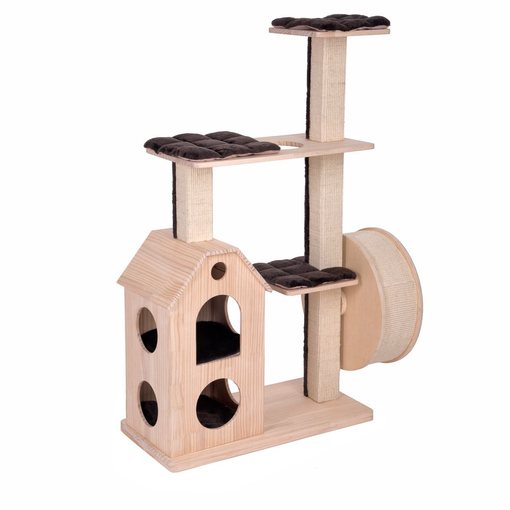 Kitty's Playhouse Scratching Tree - Cream