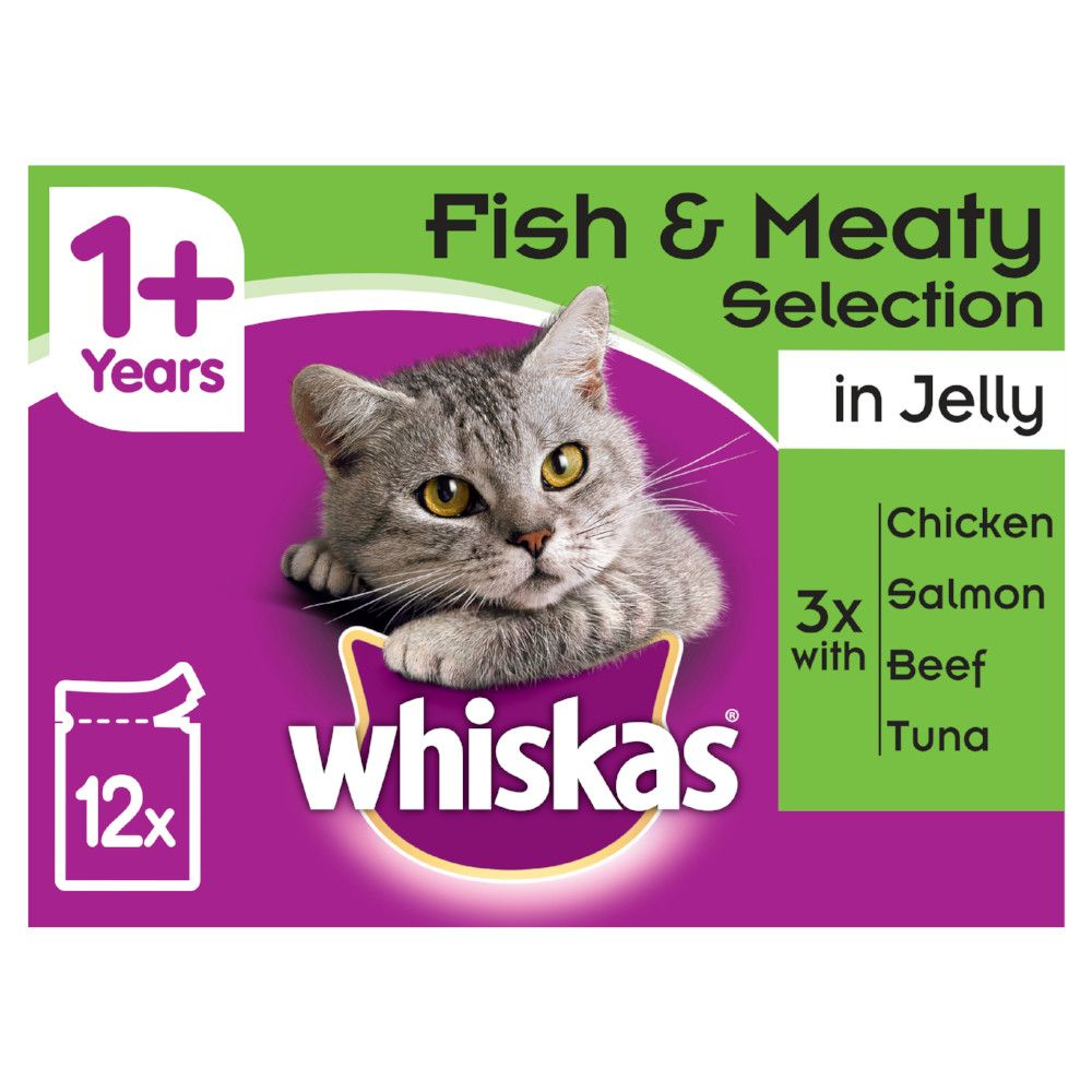 Whiskas 1+ Fish & Meat Selection in Jelly - 48 x 100g