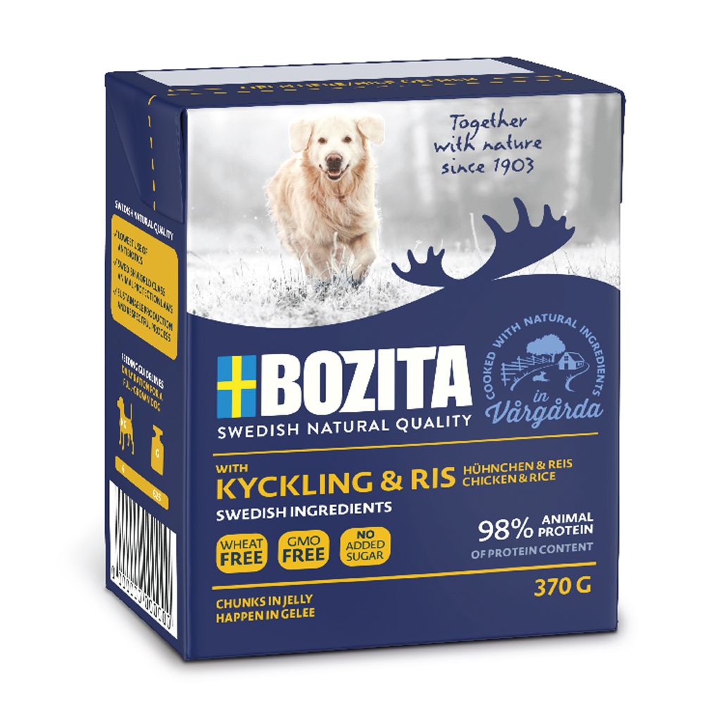 Bozita Chunks in Jelly Saver Pack 12 x 370g - Chicken & Rice