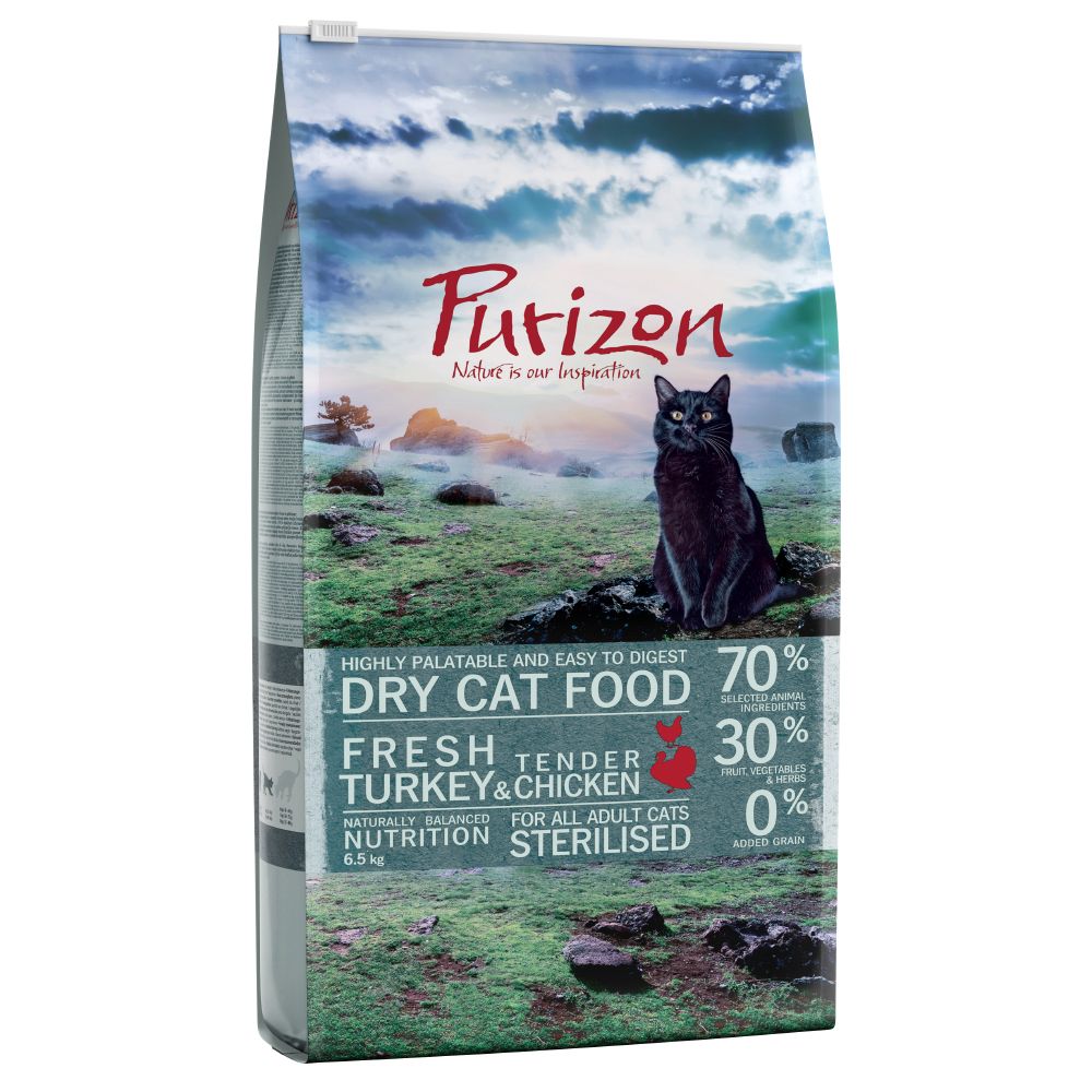 Purizon Adult Sterilised Grain-Free Turkey & Chicken - Economy Pack: 2 x 6.5kg