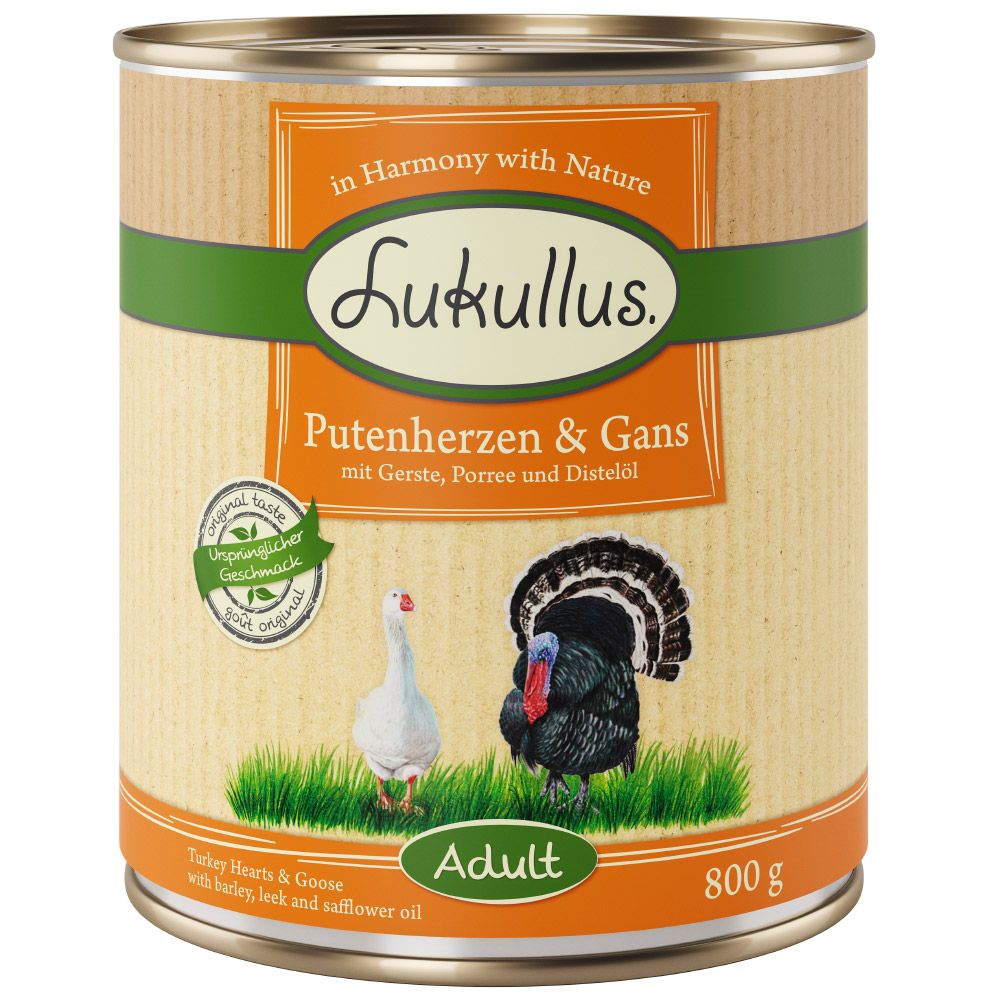 Lukullus Turkey Hearts & Goose - 6 x 400g