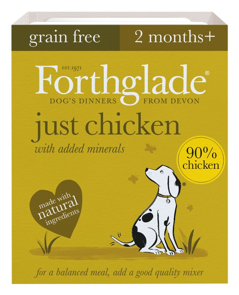 Forthglade Just Grain-Free Natural Wet Dog Food - Just Chicken - 18 x 395g