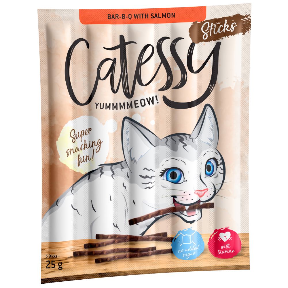 50 x 5g Catessy Sticks Cat Treats - 40 + 10 Free!* - with Rabbit, Turkey & Yeast (5 x 10 Sticks)