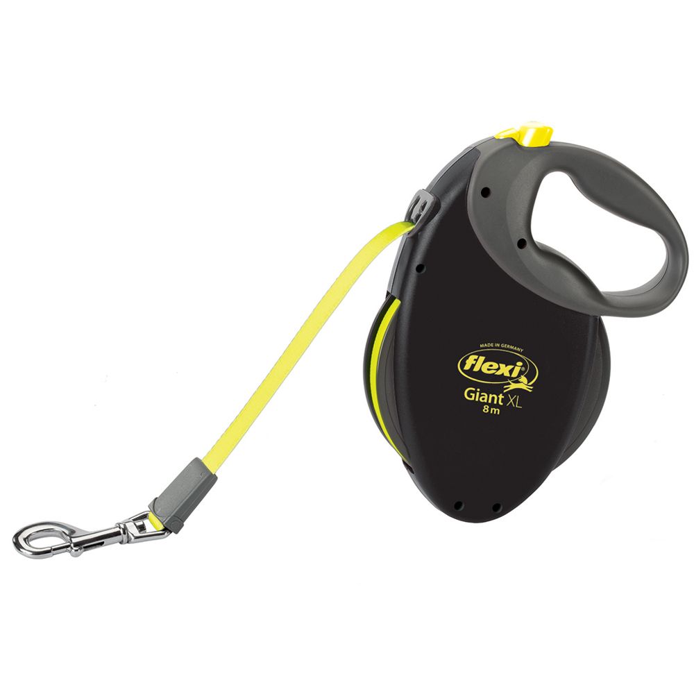 flexi Giant XL Dog Lead- 8m - Black / Neon 8m