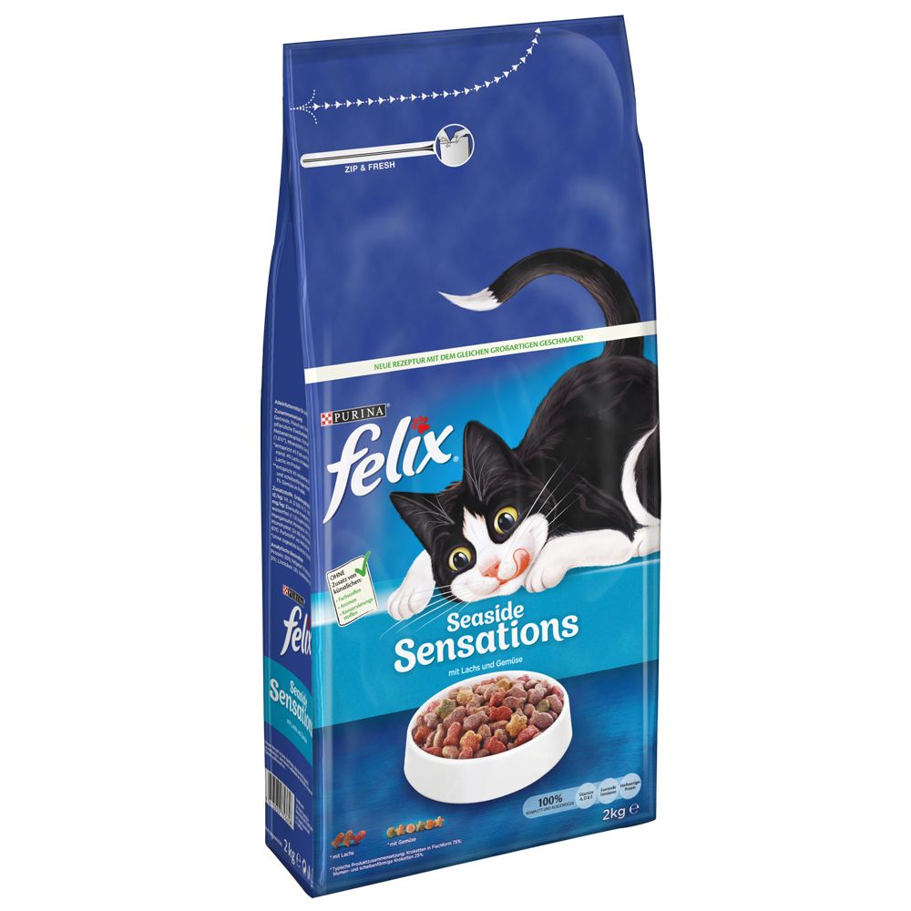 Felix Ocean Sensations Dry Cat Food with Fish - Economy Pack: 3 x 2kg