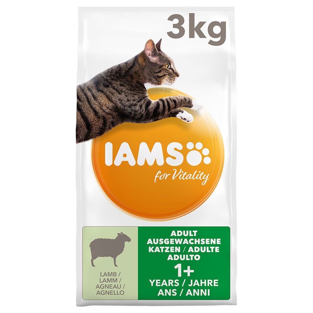 IAMS for Vitality Adult Lamb Dry Cat Food - 3kg