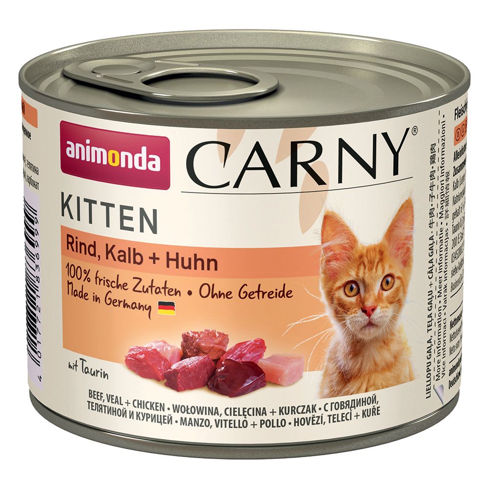 Animonda Carny Kitten 6 x 200g - Beef, Veal & Chicken