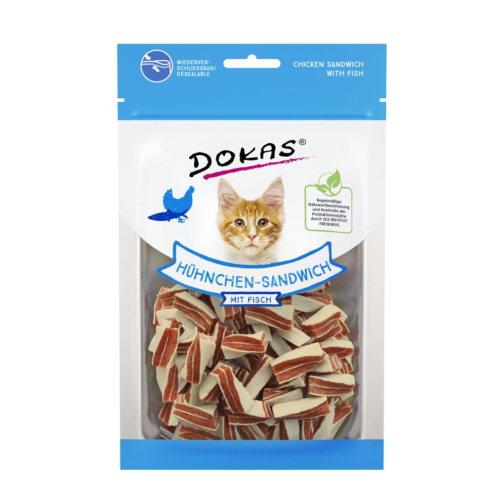 Dokas Chicken Sandwich with Fish - Saver Pack: 3 x 70g